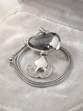 Snoopy Crystal Pendant Necklace
